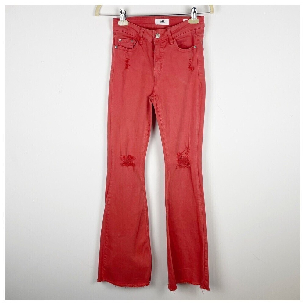 I&m hight rise flare Red jeans Size 3 (26) Distressed​​​​​​